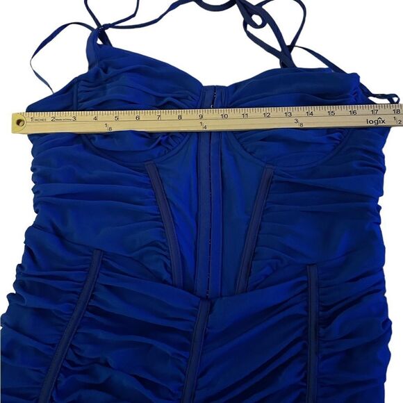 NWT Women’s Plus Bodycon Ruched Cocktail Dress Party Formal Royal Blue - Picture 10 of 11